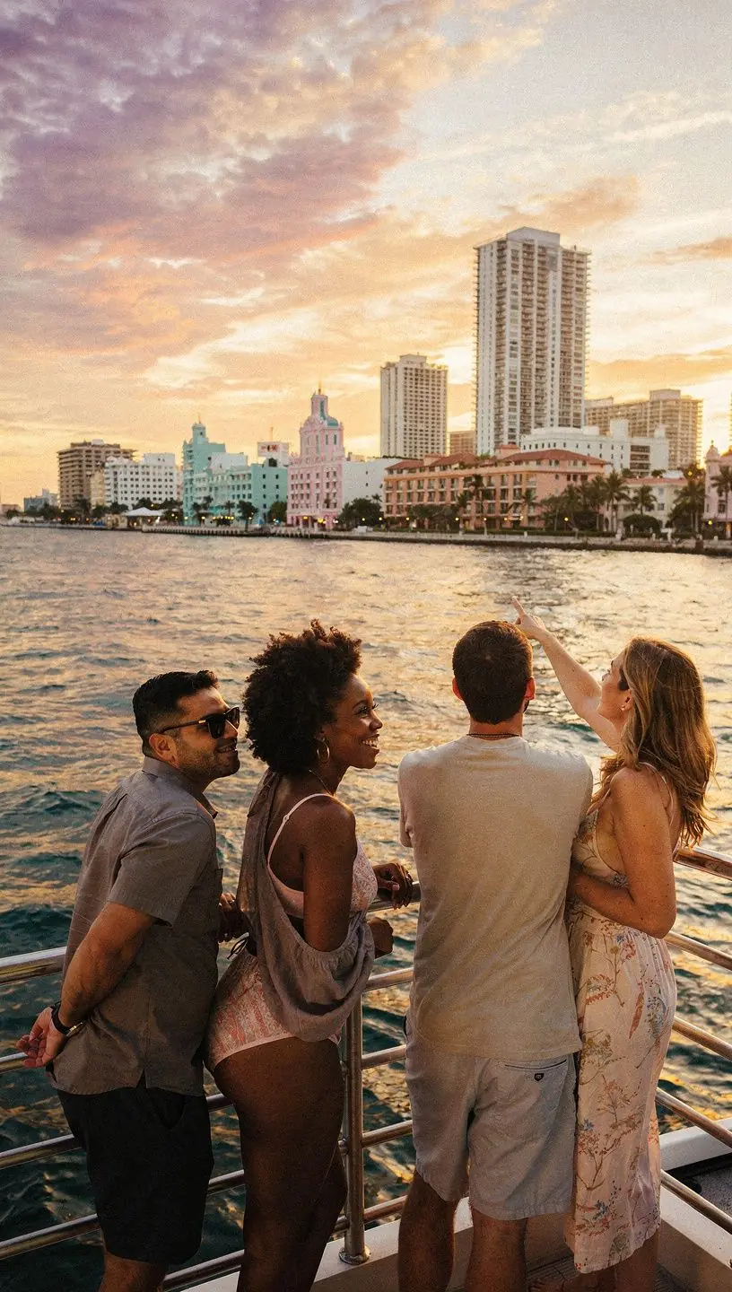 Widok panoramiczny na tętniące życiem miasto z pięknymi wieżowcami.